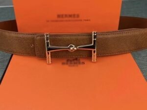Hermes H Logo Leather Belt 30